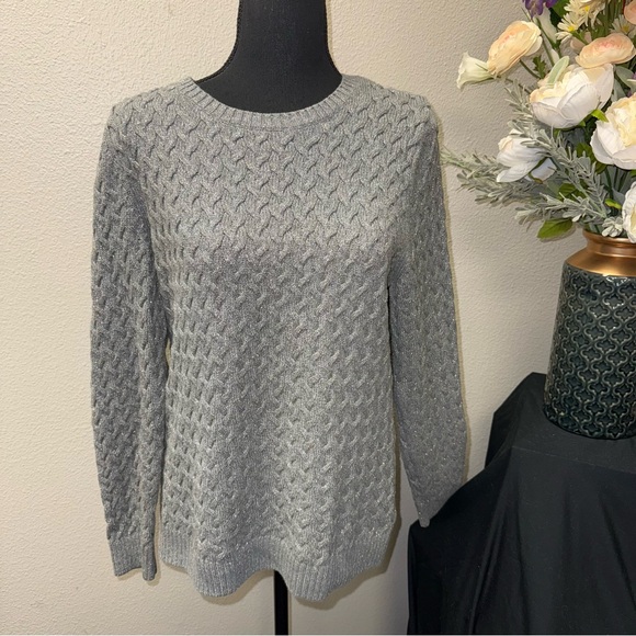 Croft & Barrow Gray Cable Knit Sweater XL Cozy Classic Fall Winter - Picture 1 of 8
